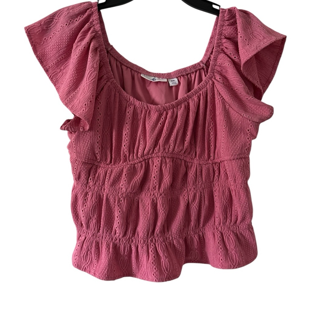 Sugar and Jade Pink Ruffle Sleeve shirt size xxl